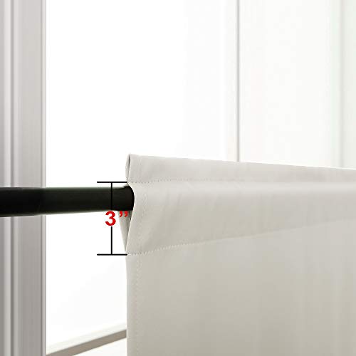 Image of KOUFALL Kitchen Curtains Cafe Curtain Tiers Short Blackout Small Curtains for Bathroom Window Wide 34 X 30 Length Cream White Beige