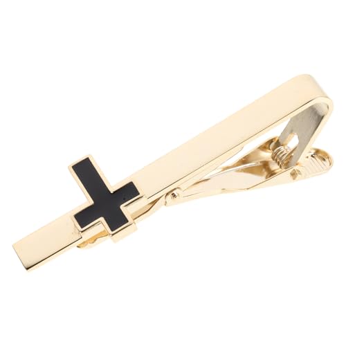 CIMAXIC Men Tie Clip: Copper Tie Clip with Cross Charm - Necktie Clasp Ornament for Business Conferences - Weddings Best Man Necktie Decoration for Easter Day