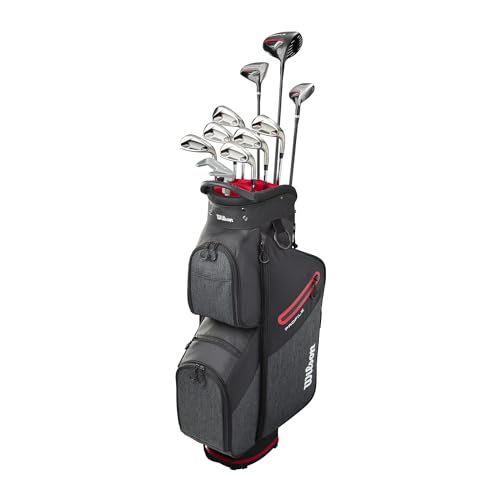 Image of Wilson Senior Profile Complete Golf Set with Cart Bag - Right Hand, Senior, Red /Black /Silver