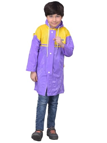 Image of Dollar Rainguard Kids' Full Sleeve Solid Long Raincoat With Adjustable Hood and Pocket