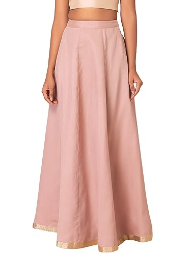 Image of Indya Womens Silk Floor Length Kalidar Lehenga Skirt