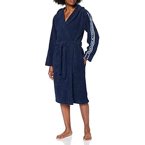 Emporio Armani Unisex Bathrobe with Bold Logo Tape Cover