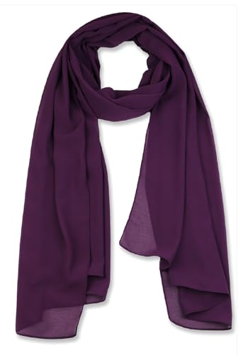 vabovin Premium Chiffon Long Scarf, Fashion Hijab Head Scarf Solid Color Shawls and Wraps for Muslim Women