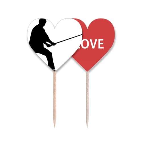 Drapeau amour cœur et pique cupcake sur le thème art martial chinois