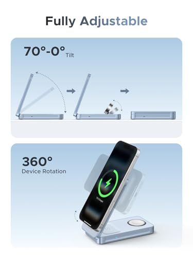 Image of UGREEN 25W 3-in-1 Foldable Magflow Wireless Charger, Qi2 Magsafe Travel Charger for iPhone 17 /16 /15 /14 /13 /12 AirPods and Apple Watch, Ultra-Compact Pocket-Size Charging Pad