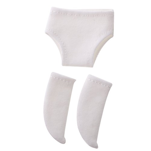 CUTICATE Adorable Socks Underwear Suit for 12inch Dolls, for Blythe Pullip, for 1/6 DOD MSD BJD Casual Dress Up - White