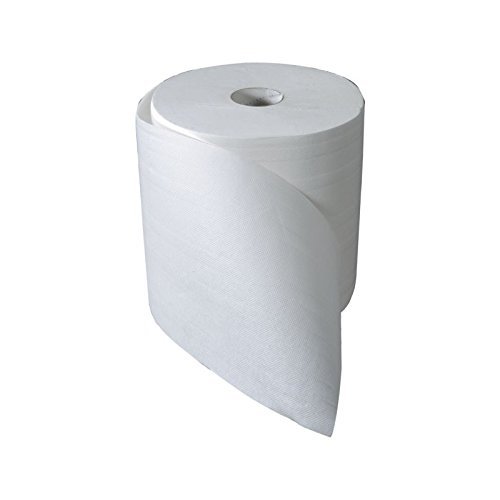 Carton de 6 bobines d' essuie tout blanc 450 feuilles deroulable ou central - 050109