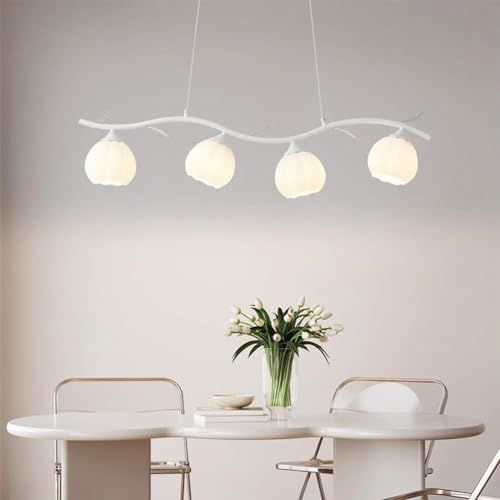 CSXSXAUO Minimalist 4-Light V-intage Pendant Chandelier - Dimmable Iron Hanging Lamp for Indoor Decoration, 4000-6000K Adjustable Lighting Fixtures