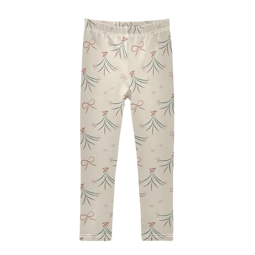 Line Bow Girls Leggings,Workout Leggings for Girls Toddler Athletic Legging Size for 3-10T