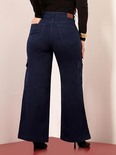 Image of Miss Chase A+ Women's Wide-Leg High Rise Regular Stretchable Denim Jeans
