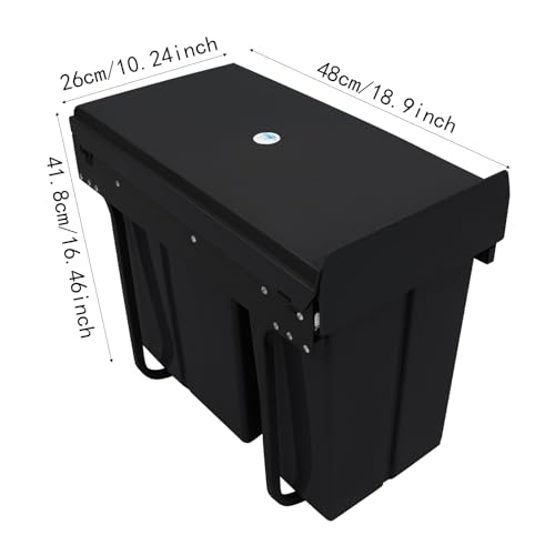 Caneca de basura para gabinete con doble cubeta negro miniatura 2