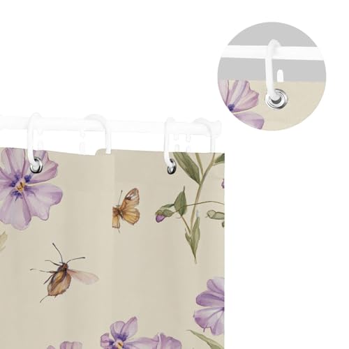 Rideau de douche polyester résistant lavable beige 168 x 183 chic imperméable