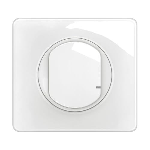 LEGRAND - Interrupteur Variateur + Plaque Céliane - toutes lampes dimmables jusqu'à 125W - Commande d'Eclairage Complète - Prêt à Installer - Blanc