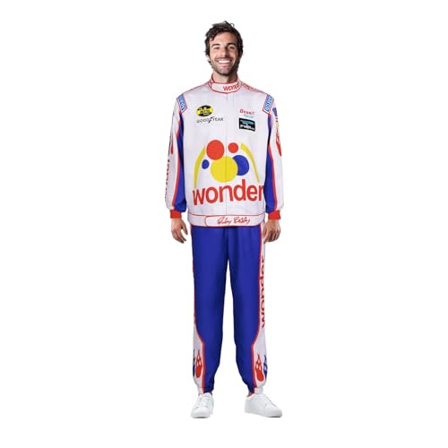 XIOLKI Ricky Bobby Jumpsuit Set Talladega Nights Clothing suitable for Adults and Children (White, Aldult-XL)