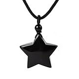 Justinstones Natural Black Obsidian 30mm Star Beads Reiki Chakra Pendant Necklace Handmade Jewelry 22 Inch