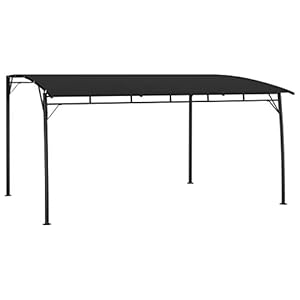 Tidyard Tuinpaviljoen, aanbouwpaviljoen, terrasoverkapping, vrijstaand carport, bouwpakket, zonwering, tuintent, antraciet, 4 x 3 x 2,25 m