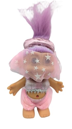 Troll Doll Collectible Good Luck 1990s Purple Hair 5 inch Gemstone Belly Genie