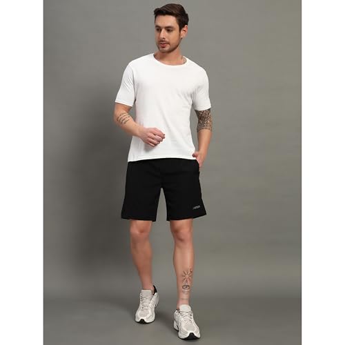 Image of ATICX Polyester Shorts for Men - Quick Dry Lightweight with Zipper Pockets - Gym, Running, Jogging, Training Half Pants for Basketball, Swimming, Badminton, Cycling, Football, Outdoor & Home Wear