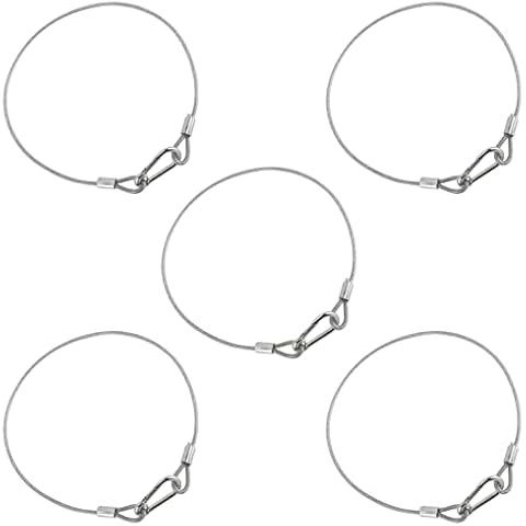 Lsqurel 5 Pack Stage Light Safety Cable Stainless Steel Security Wire for Lighting, Luggage, Garage Goor, Camera Cover
