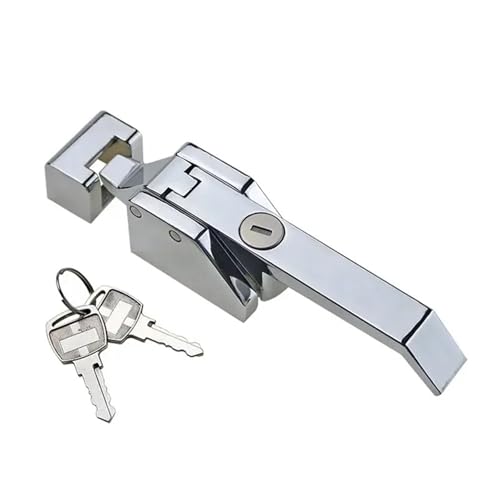 Zinc Alloy Vacuum Tight Closing Handle for Refrigerated Storage Industry Heavy Hinge for Refrigerated Garage Door Hinge 1Pcs(with Lock Cylinder)