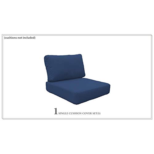 TK Classics Covers for Low-Back Chair Cushions 6 inches thick in Navy (Cushions Not Included)