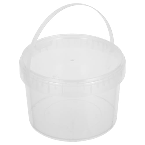 SECFOU 4l Plastic Bucket with Lid and Ergonomic Handle, Lightweight Multipurpose Water Storage Container for Kitchen, Picnic, and Outdoor Cleaning