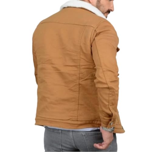 Men’s Denim Jacket with Sherpa Lining, Classic Jean shearling jacket, trucker denim jacket sherpa lined3