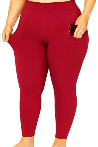 Image of Bio-Washed Soft and Stretchy Ankle Length Leggings with Pocket (Regular and Plus Size)