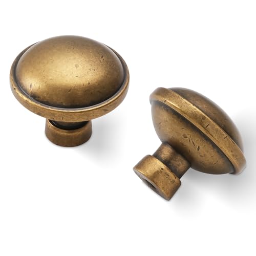 BUKOBYHE 10 Pack Kitchen Cabinet Knobs Antique Brass Cabinet Knobs Vintage Drawer Knobs Kitchen Hardware - image 1