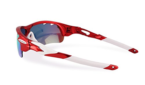 Brown Labrador Lunettes Cyclisme polarisées avec 5 verres interchangeables UV 400. Lunettes sportives, Running Trail Running, vélo VTT, pour homme et femme - Image 6