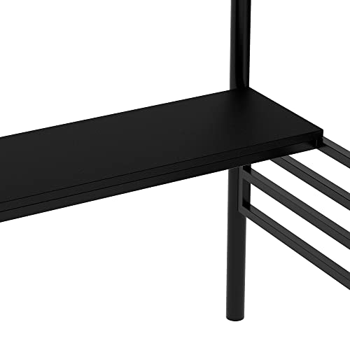 Image of Bellemave Twin Size Loft Bed with Desk and Storage Stairs, Metal tiwn Loft Bed for Kids, Teens, Black