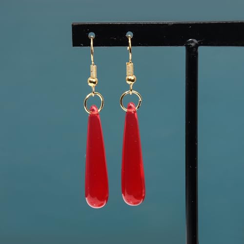 SONGCHANGJEWELRY Anime Frieren Teardrop Earrings Red Long Drop Dangle Earrings Women Costume Jewelry Merch for Frieren Cosplay2