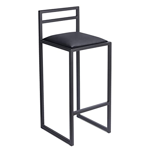 FERRO modern design Tabouret Bar Noir 84 cm - Tabouret de Bar Industriel - Chaise de Bar Haute - Tabourets de Bar Cuisine - Bar Tabouret - Tabouret Metal Haut - Meubles pour Bar - Fauteuil - Chaises