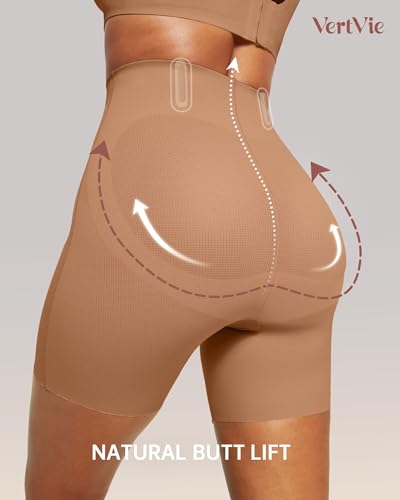 Image of Vertvie Tummy Control Shapewear Shorts for Women Butt Lifting Body Shaper Shorts High Waisted Seamless Girdles Under Dress