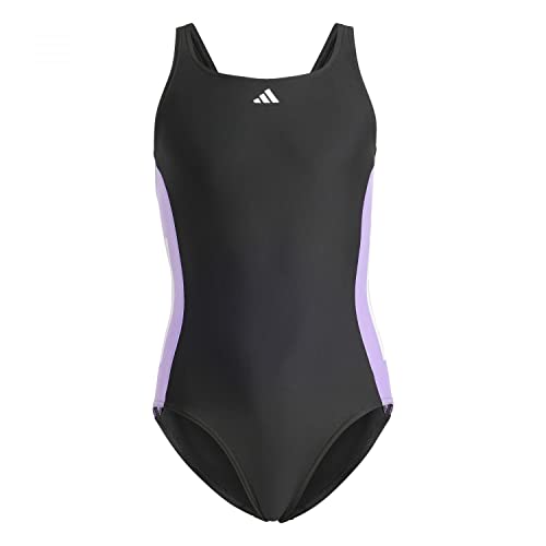 ADIDAS Cut 3S Suit Swimsuit, Black/Violet Fusion/White, 5-6 Años Girl'S