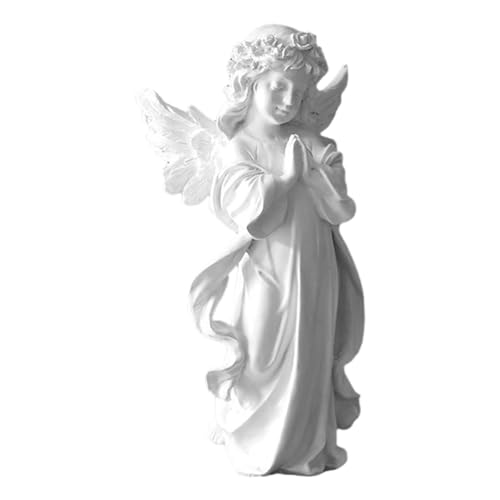 Estatua de jardín de ángel, estatuas de jardín de ángel rezando, escultura de ángel conmemorativo de jardín al aire libre para patio, patio