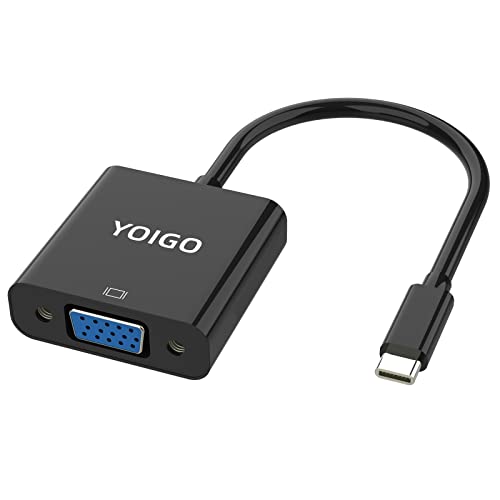 YOIGO USB C to VGA Adapter, USB3.1 Thunderbolt 3 Type-C to VGA for Laptop and Phone USB C Extension