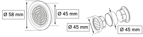 KOTARBAU® Griglia di ventilazione cromata