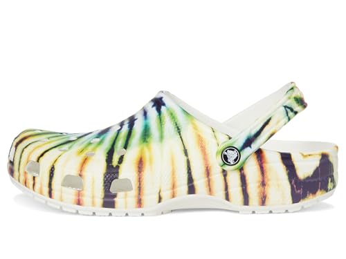 Image of Crocs Unisex Classic Clog - Seasonal Graphic Multi /Green Tie Dye Mens 5 /Womens 7 Medium