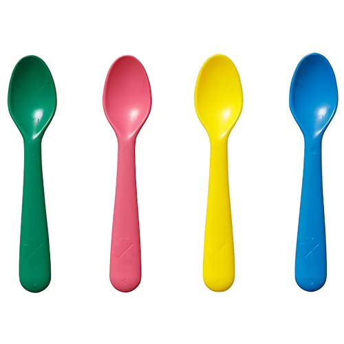 Image of IKEA Spoons for Kids, Small Children, BPA-Free & Unbreakable Set of 4 Spoons, Multicolor
