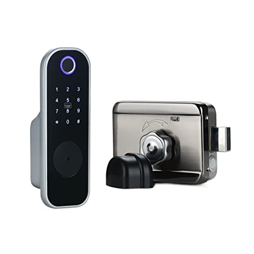 �h�A���b�N �p�X���[�h���b�N �w��h�A���b�N�d�q�X�}�[�g�z�[���p�X���[�h�d�b �A�v���T�|�[�gSmartLife/Lock�̃��b�N���������܂� �A�v�����^���Q�[�g�z�e��(Tuya Silver)