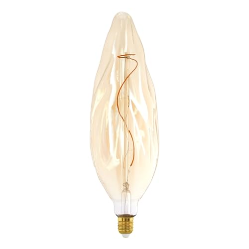 Eglo Lampadina XXL E27, dimmerabile, a spirale, stile rétro, molto grande, color ambra, 4 W, 270 lumen, luce bianca calda, 2100 K, lunghezza 34,5 cm