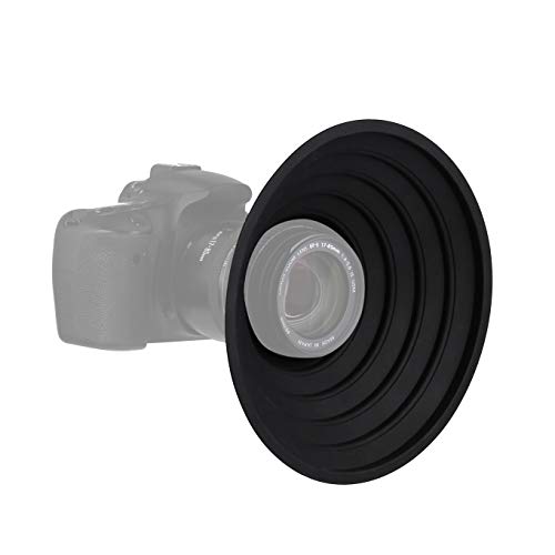 STSEETOP Camera Lens Hood Collapsible Reversible Filter Thread Rubber Digital Lens Hood DSLR Lens Cap Shade (for 50-70mm Lens)