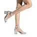 DREAM PAIRS Women's Chunkle Silver Glitter Low Heel Pump Sandals Ankle Strap Dress Shoes - 11 M US