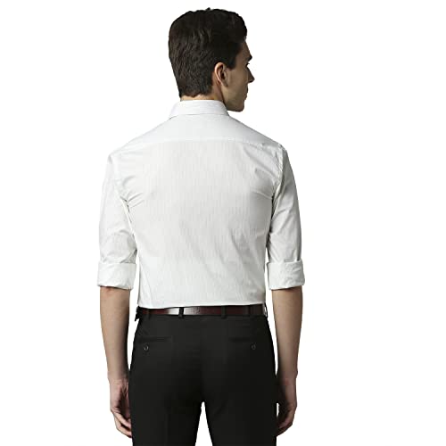 Image of Park Avenue Men's Pure Cotton Stripe Pattern Slim Fit Semi Cutaway Collar Full Sleeve Formal Shirt