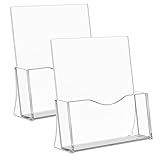 Acrylic Brochure Holder, 8.5 x 11 inches Clear Acrylic Literature Holder Plastic Flyer Display Stand (2 Pack)