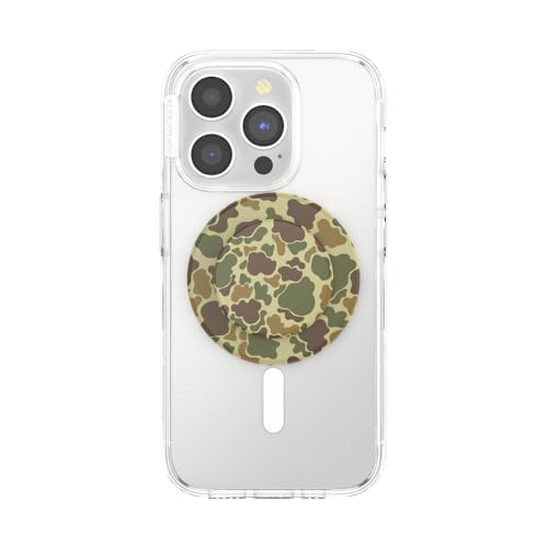 Image of PopSockets Phone Grip for MagSafe, Magnetic Holder, Phone Stand, Green - Camo