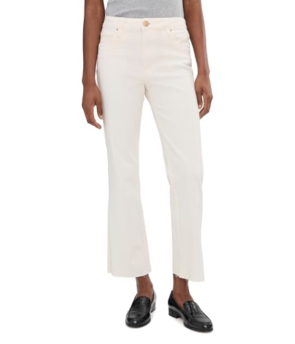 KUT from the Kloth Women's Kelsey High-Rise Ankle Flare with Raw Hem, Ecru, 2