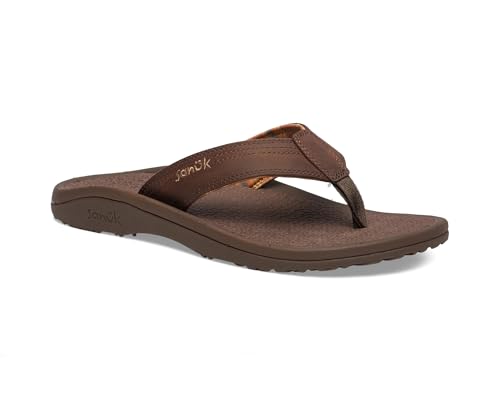 Image of Sanuk On the Rocks Men's Beach Sandals | Flip Flops for Men | Quick Dry Flip-Flop Slides | Supportive & Lightweight | Arch Support Footbed