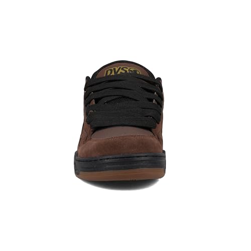 DVS Men's Skate Shoe, Brown/Black/Gold, 102
